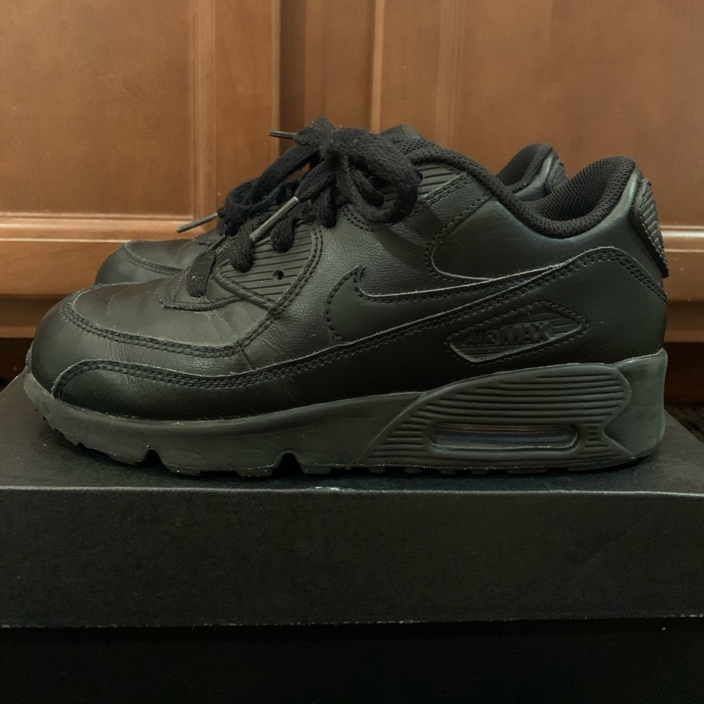 Air Max 90 Black Leather Size 2Y